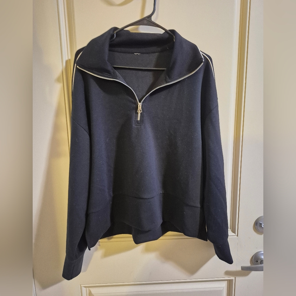 Women's Black Half-Zip Sweater